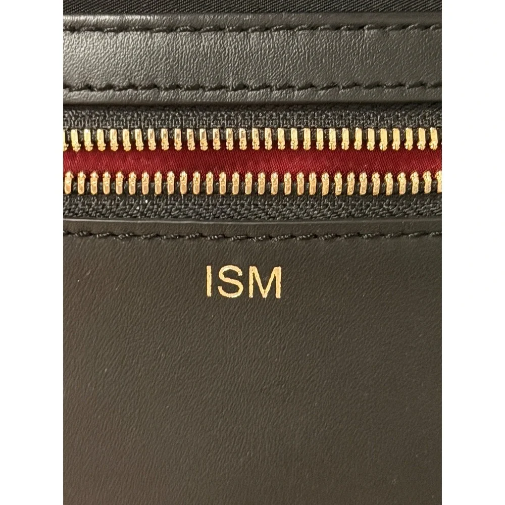 ISM The Backpack Black Nylon Leather Gold Hardware Laptop Commuter Bag